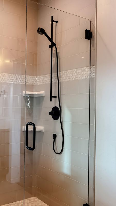 Open Shower with Black Frame