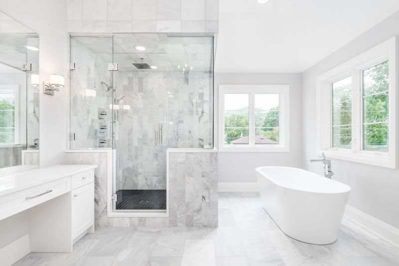 Marble-Accented Shower Walls