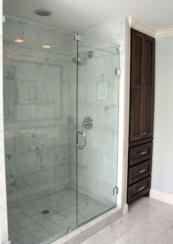 Minimalist Shower with Frameless Glass